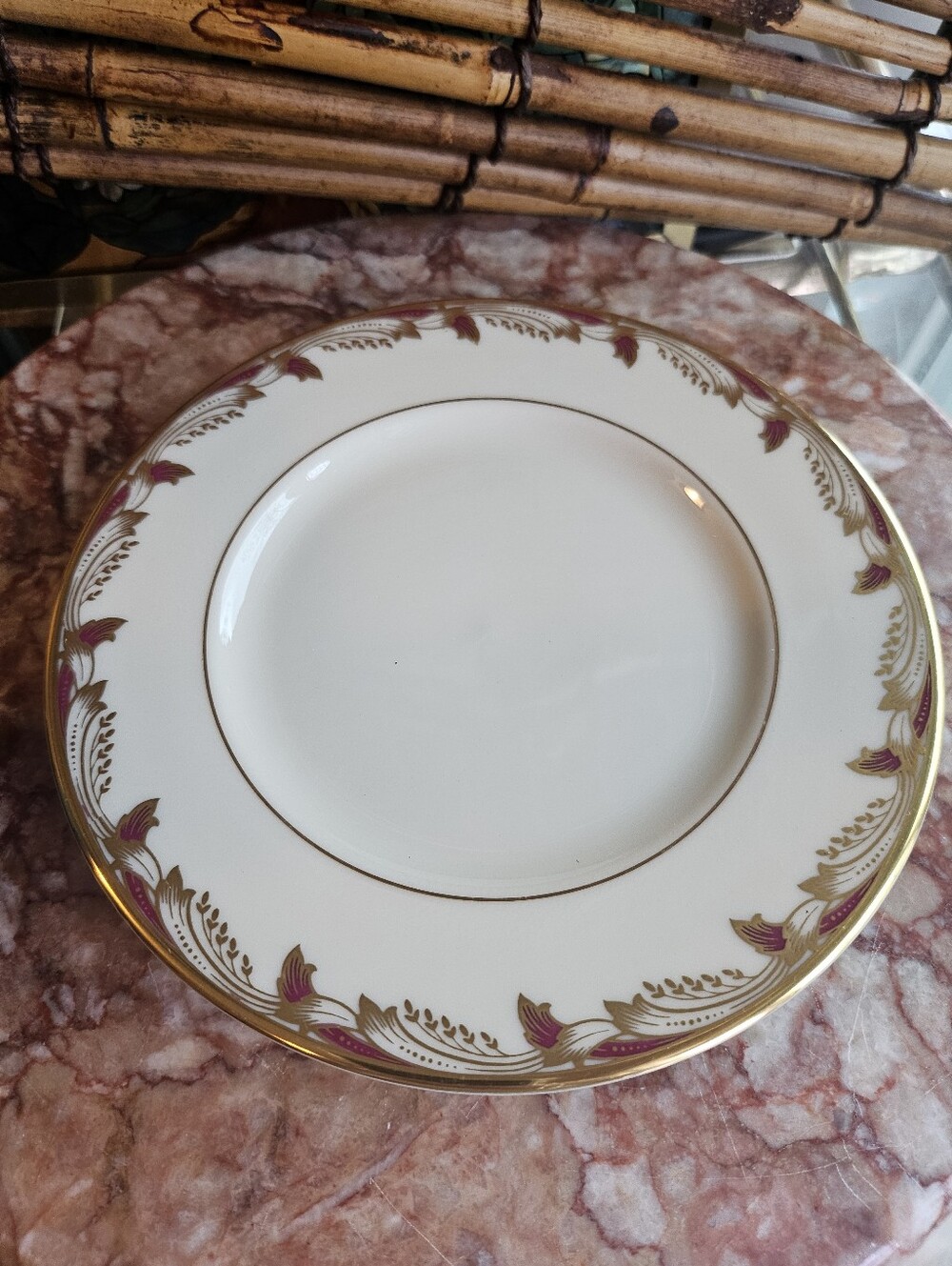 Lenox Essex Maroon & Gold Salad Plates